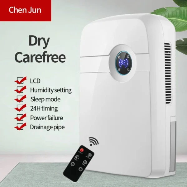 Houselin Dehumidifier for Home, 2.5 Liter Water Tank, Bathroom Bedroom (700 sq.ft) Dehumidifiers with Drain Hose - 图片 2