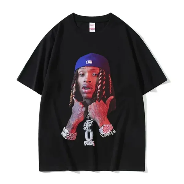 Rapper K-King Von Graphic T Shirt Men's Hip Hop Gothic Fashion Short Sleeve T-shirts Oversized Cotton T-shirt Streetwear 80312 - 图片 5