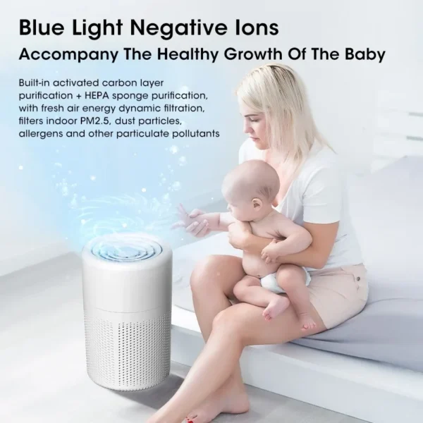 Desktop Air Purifier HEPA Filtered Air Purified Air with Fragrance Negative Ion Purifier with Aromatherapy function - 图片 6