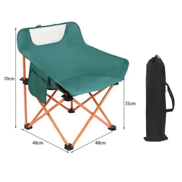 1 Pc Outdoor Folding Chair Moon Chair Picnic Chair Easy Carry Camping Folding Chair Easy To Install Lightweight Stable Chair - 图片 6