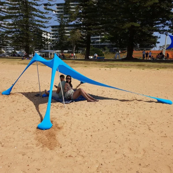 Outdoor Beach Tent Sun Shelter Camping Shades Tents Windproof One-piece Beach Canopy Tents UPF50+ Portable Family Tent - 图片 2