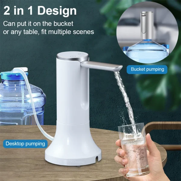 Electric Water Gallon Bottle Pump Foldable Automatic Water Dispenser 19 Liters Bottle Rechargeable Desktop Drinking Water Pump - 图片 5