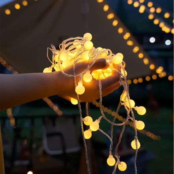 String Lights Camping Lamp Outdoor Crystal Globe Lights Waterproof USB Powered Patio Light for Camping Tent - 图片 2