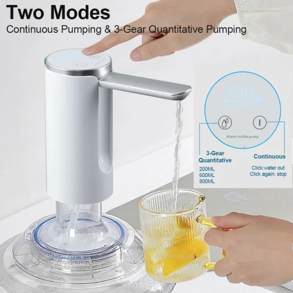 Electric Water Gallon Bottle Pump Foldable Automatic Water Dispenser 19 Liters Bottle Rechargeable Desktop Drinking Water Pump - 图片 2