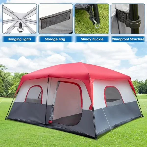 14 Person Camping Tent, Waterproof Windproof Family Tent Dome Tent Portable Up Tent With Easy Setup For Camping & Hiking, - 图片 3