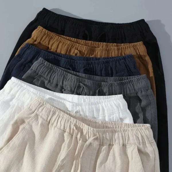 Men Shorts for Men Cotton Linen Casual Breathable Beach Shorts Men's Short Sweatpants Vacation Gym Basketball - 图片 5