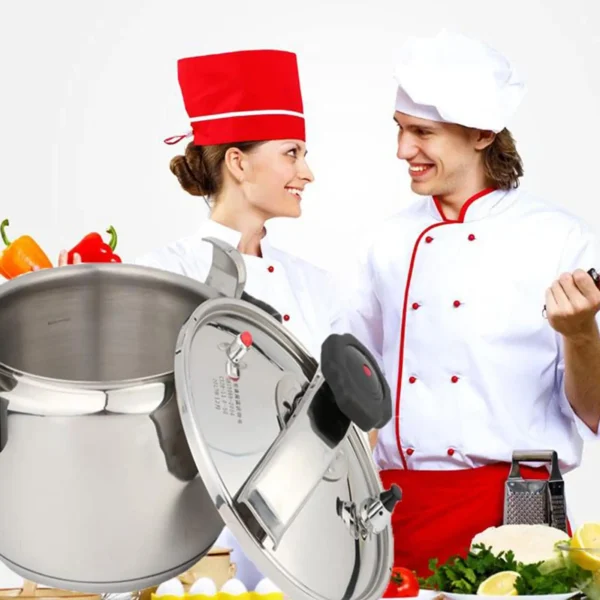 30 Quart olla de presion grande & stainless steel pressure cooker & large steamer cooking pressure canners,safety lock Explosion - 图片 3
