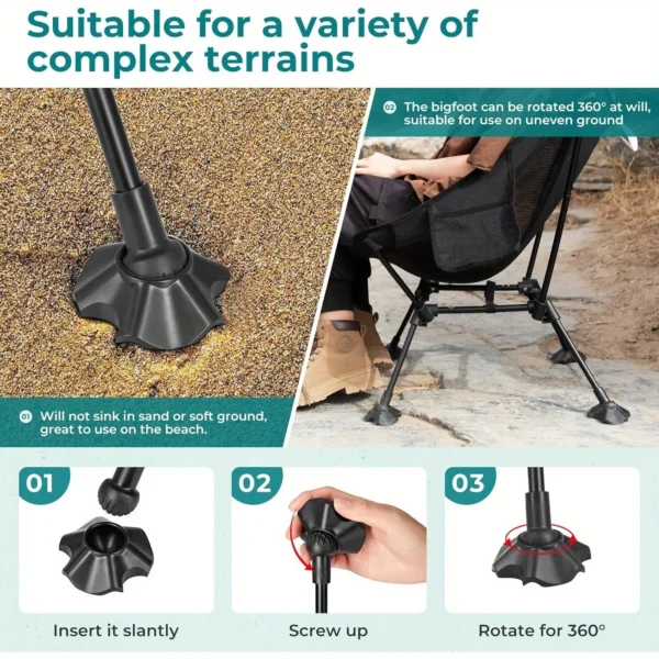 ATEPA Ultralight Camping Chair, Suitable for Backpacking Hiking, Portable Lightweight Folding Camping Chair, Suitable for Adults - 图片 2